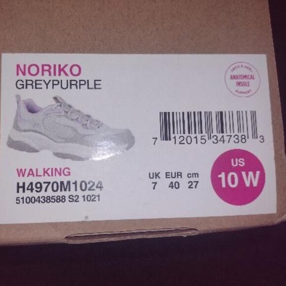 Ryka Women's Noriko Arch Support Walking Shoes Gray/Purple - 10W - Picture 2 of 4